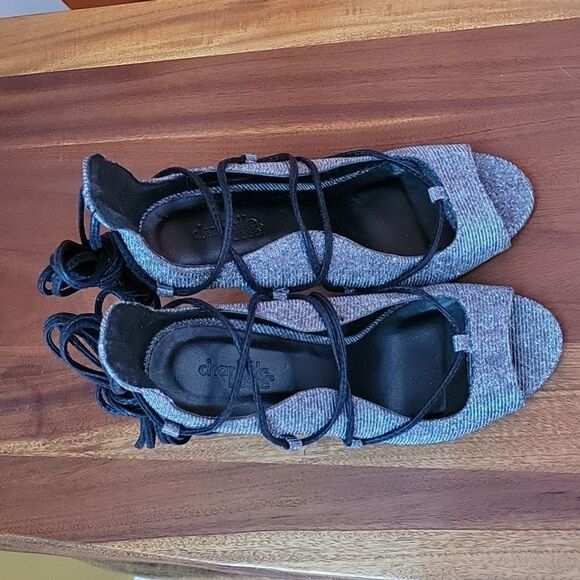 CHARLOTTE RUSSE LACE UP STRAPPY SEY STILETTOS OPEN TOE ANKLE STRAP WOMEN SANDAL - Picture 12 of 14